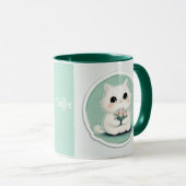 Niedlich Kitten Chat Kaffee Personalisiert Tasse (VorderseiteRechts)