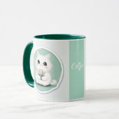 Niedlich Kitten Chat Kaffee Personalisiert Tasse (Vorderseite Links)