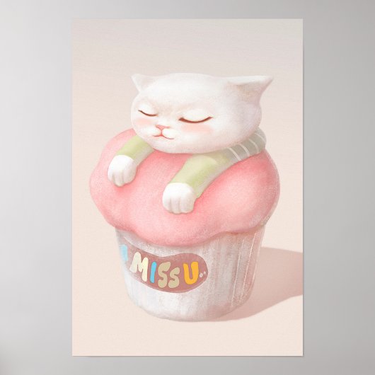 Niedlich Kitten Cupcake Poster (Vorne)