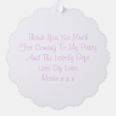 Niedlich Kitten | Daughters Birthday Danke Ornament Karte (Rückseite)