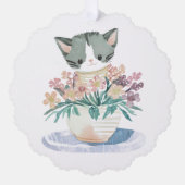 Niedlich Kitten | Daughters Birthday Danke Ornament Karte (Vorderseite)