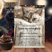 Niedlich Kitten Dezember Kindergeburtstag Party Einladung
