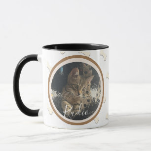 Niedlich Kitten Dog Pet Foto Knochenmuster Name Tasse