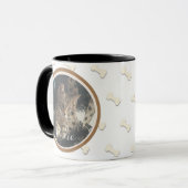 Niedlich Kitten Dog Pet Foto Knochenmuster Name Tasse (Vorderseite Links)