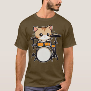 Niedlich Kitten Drummer für Musikfreunde T-Shirt