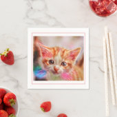 Niedlich Kitten Face Ginger Cat Serviette (Beispiel)