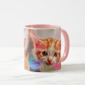 Niedlich Kitten Face Ginger Cat Sketch Tasse (VorderseiteRechts)