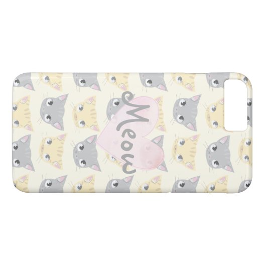Niedlich Kitten Face Pattern Meow Case (Rückseite (Horizontal))