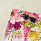 Niedlich Kitten Friends Blush Pink Blume Individue Strandtuch (Beispiel)