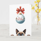 Niedlich Kitten Funny Cat Weihnachten Karte (Gelbe Blume)