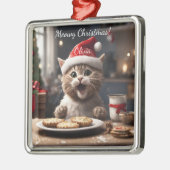 Niedlich Kitten Funny Santa Cat Weihnachten Ornament Aus Metall (Links)