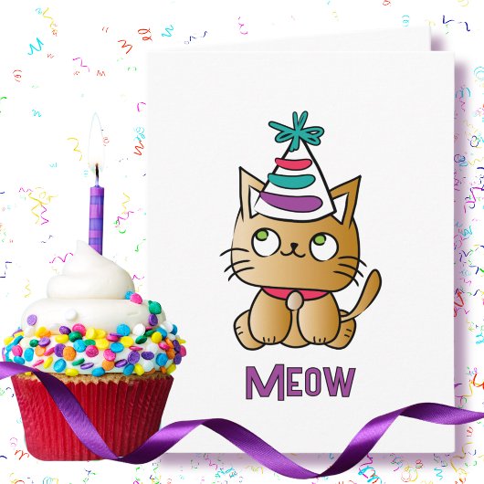 Niedlich Kitten Funny Sweet Cat Cartoon Geburtstag Karte