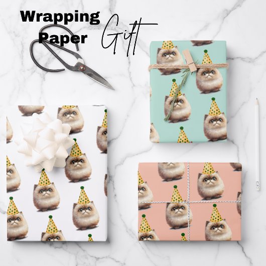 Niedlich Kitten Geburtstag Geschenkpapier Set