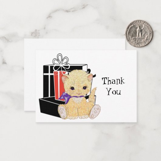 Niedlich Kitten Geschenkboxen Danke Karte (Vorderseite/Rückseite Beispiel)