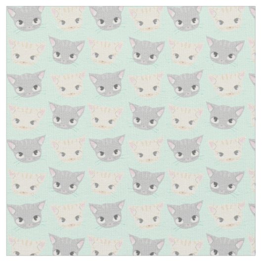 Niedlich-Kitten-Gesichtsmuster Stoff (Nahaufnahme)