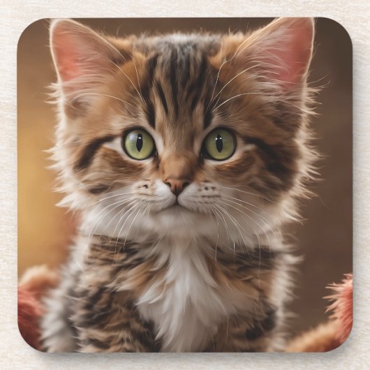 Niedlich Kitten Getränkeuntersetzer (Vorderseite)