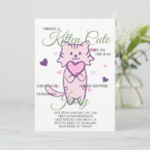 Niedlich Kitten Girl Babydusche Einladung (Stehend Vorderseite)