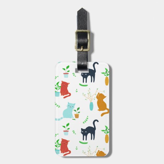 Niedlich Kitten Greenery Adventure Gepäckanhänger (Vorderseite vertikal)