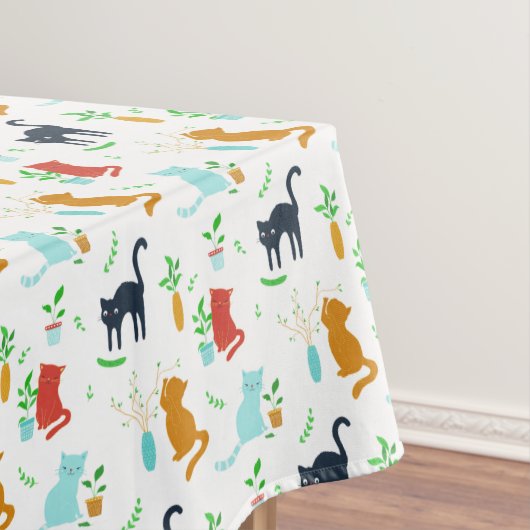 Niedlich Kitten Greenery Adventure Tischdecke (Beispiel)