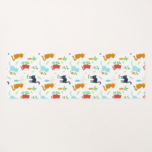 Niedlich Kitten Greenery Adventure Yogamatte (Rückseite (Horizontal))