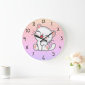 Niedlich Kitten Große Wanduhr (Zuhause)