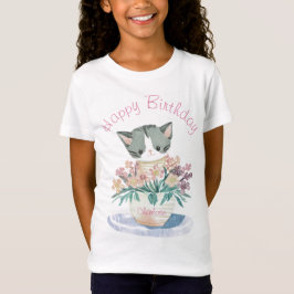Niedlich Kitten | Happy Birthday Daughter White T-Shirt