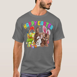 Niedlich Kitten Happy Osterkatze Bunny und Eier Ki T-Shirt