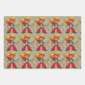 Niedlich Kitten Herz Vintag Katzenuntergang Retro  Geschenkpapier Set (Vorderseite 3)