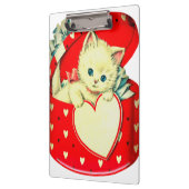 Niedlich Kitten Herz Vintag Katzenuntergang Retro Klemmbrett (Links)