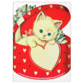 Niedlich Kitten Herz Vintag Katzenuntergang Retro Klemmbrett (Rückseite)