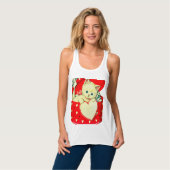 Niedlich Kitten Herz Vintag Katzenuntergang Retro Tank Top (Vorderseite Vollansicht)