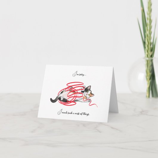 Niedlich Kitten Ich bedaure, Blank Grußkarte Karte (Vorderseite)