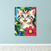 Niedlich Kitten im Pop Art Painting Style Leinwand (Insitu (Holzboden))
