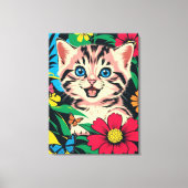 Niedlich Kitten im Pop Art Painting Style Leinwand (Vorderseite)