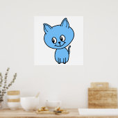 Niedlich Kitten, in Blau. Poster (Küche)