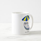 Niedlich Kitten in Blue & Yellow Hammock Kaffeetasse (VorderseiteRechts)