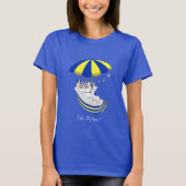 Niedlich Kitten in Blue & Yellow Hammock T - Shirt (Vorderseite)