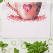 Niedlich Kitten in einem Teacup mit Herz Geschirrtuch (Gefaltet)