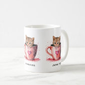 Niedlich Kitten in einem Teacup mit Herz Kaffeetasse (VorderseiteRechts)