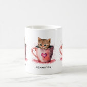 Niedlich Kitten in einem Teacup mit Herz Kaffeetasse (Mittel)