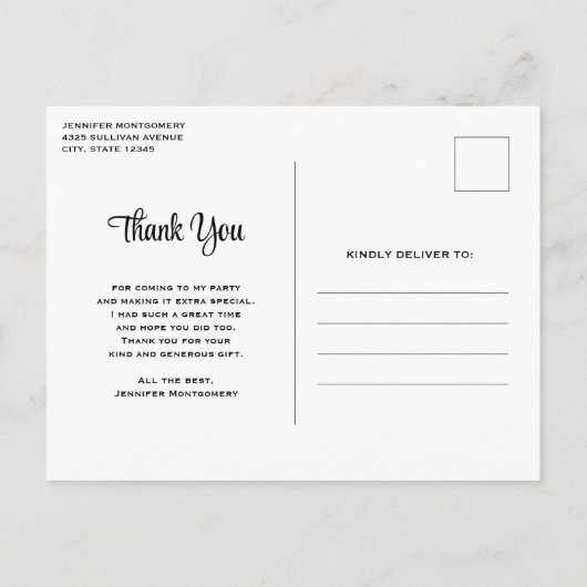 Niedlich Kitten in einem Teacup mit Herz Vielen Da Postkarte (Rückseite)