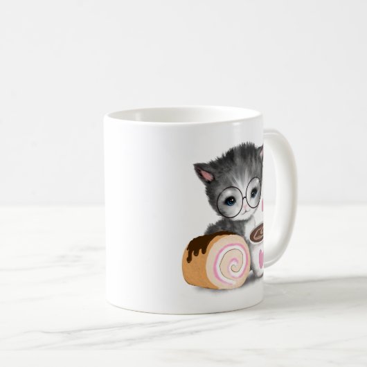 Niedlich Kitten Kaffee Süßkuchen Tasse (VorderseiteRechts)