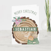 Niedlich Kitten Katzen Rustikale Frohe Weihnachten (Vorderseite)