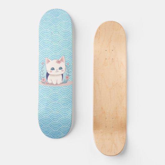 Niedlich Kitten Kawaii Skateboard (Vorderseite)