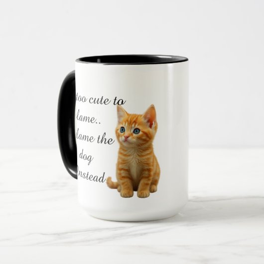 Niedlich Kitten Keramik Tasse (Vorderseite Links)