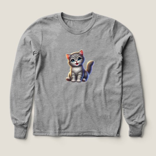 Niedlich Kitten Kids Long Sleev Shirt (Design Vorderseite)