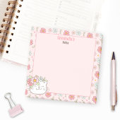 Niedlich Kitten Kitty Cat Pink Girl Floral Name Post-it Klebezettel