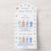 Niedlich Kitten Kitty Cats Herz Babydusche All In One Einladung (Innen Boden)