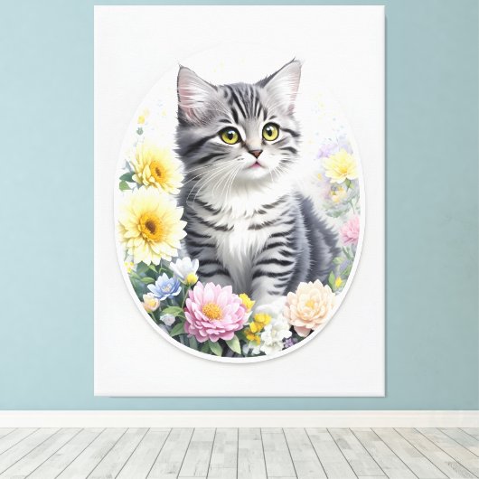 Niedlich Kitten Leinwanddruck (Insitu (Holzboden))