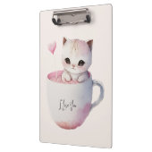 Niedlich Kitten mit Ballon Herz Klemmbrett (Links)